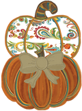 Pumpkin 2 Stack Paisley with Bow