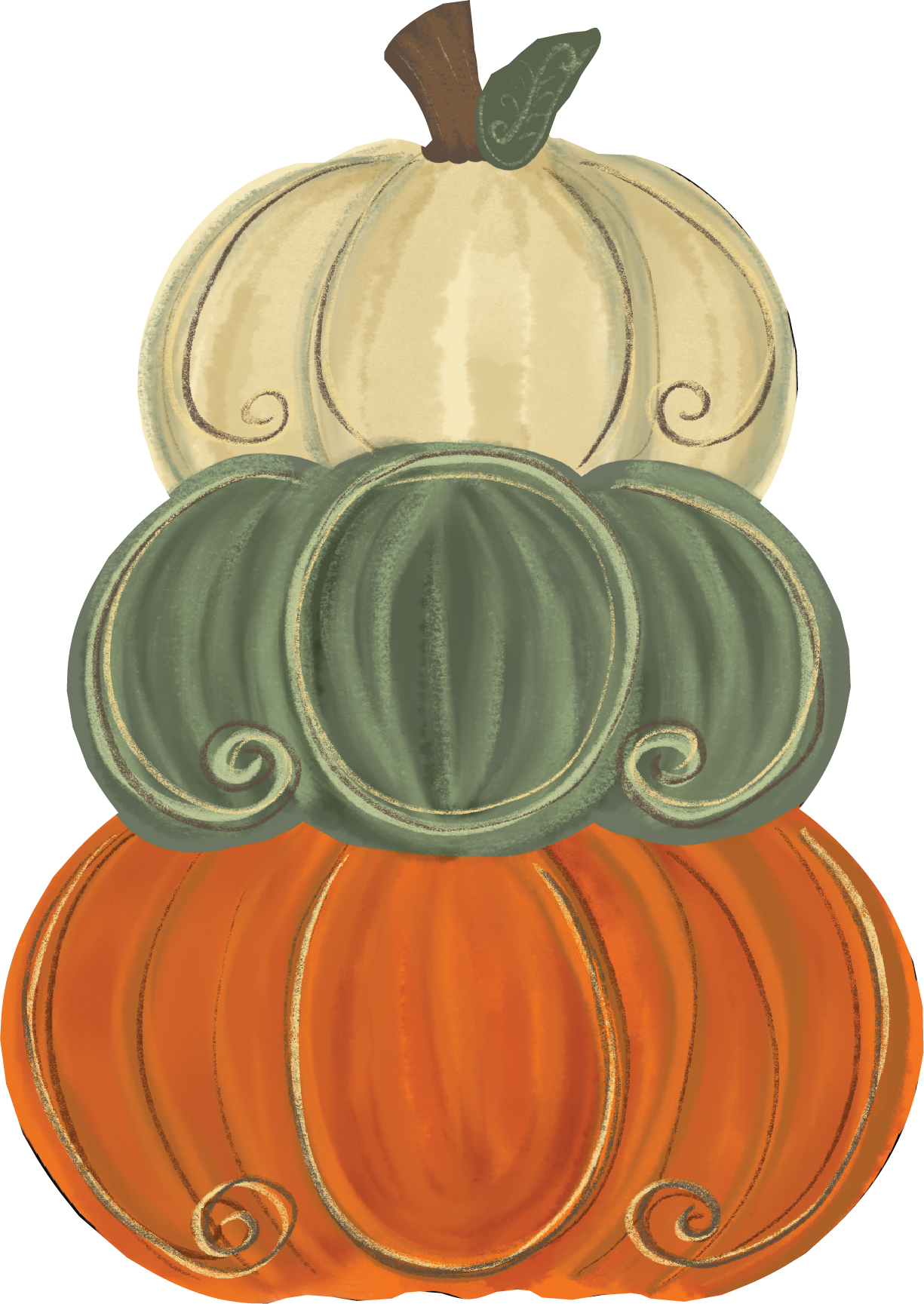 Pumpkins 3 Stack Fall Neutrals