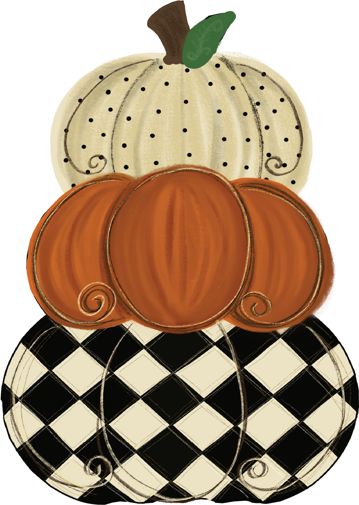 Pumpkins 3 Stack Harlequin