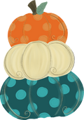 Pumpkins 3 Stack Teal Dot and Orange