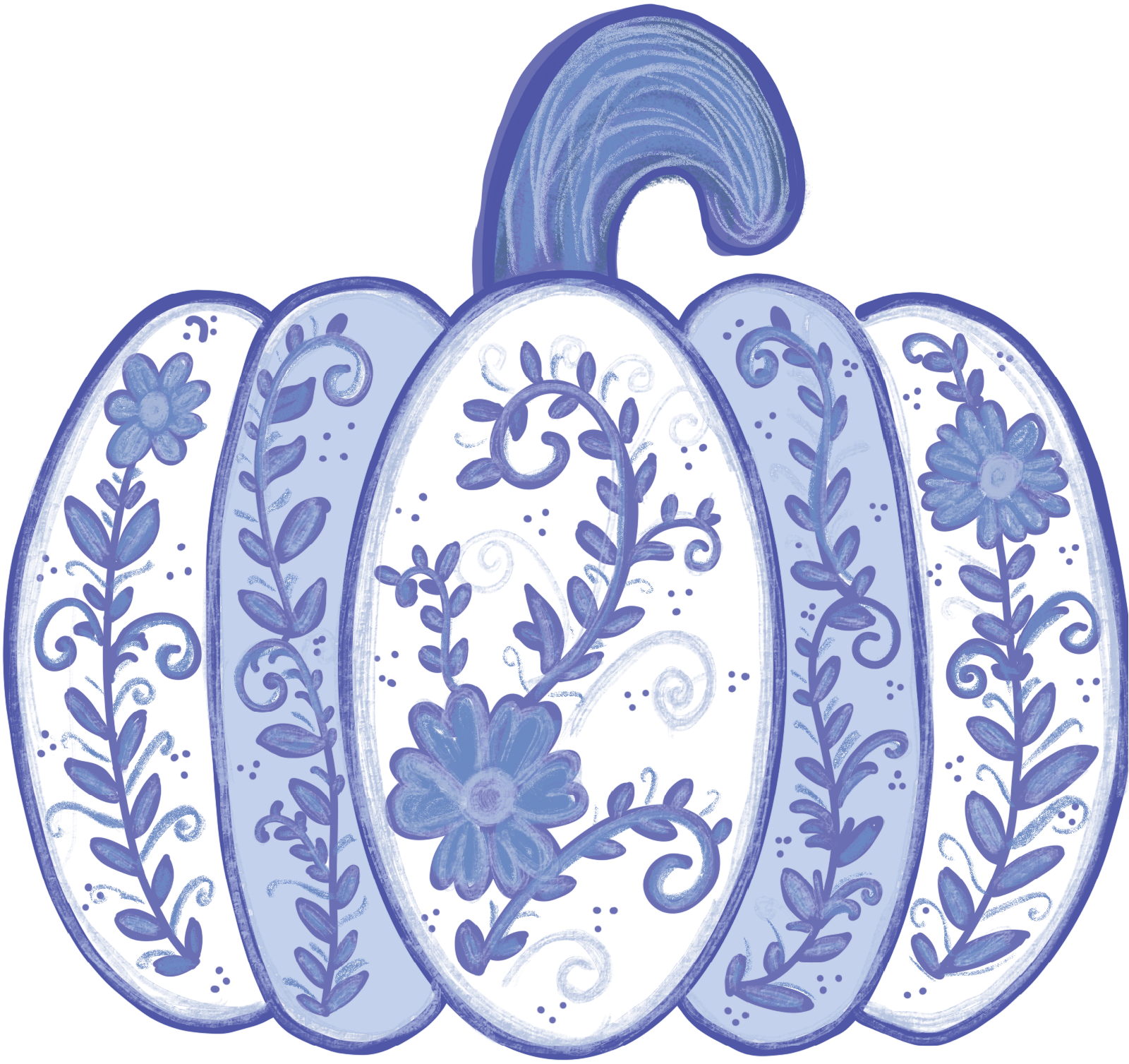 Pumpkin Chunky Blue Chinoiserie