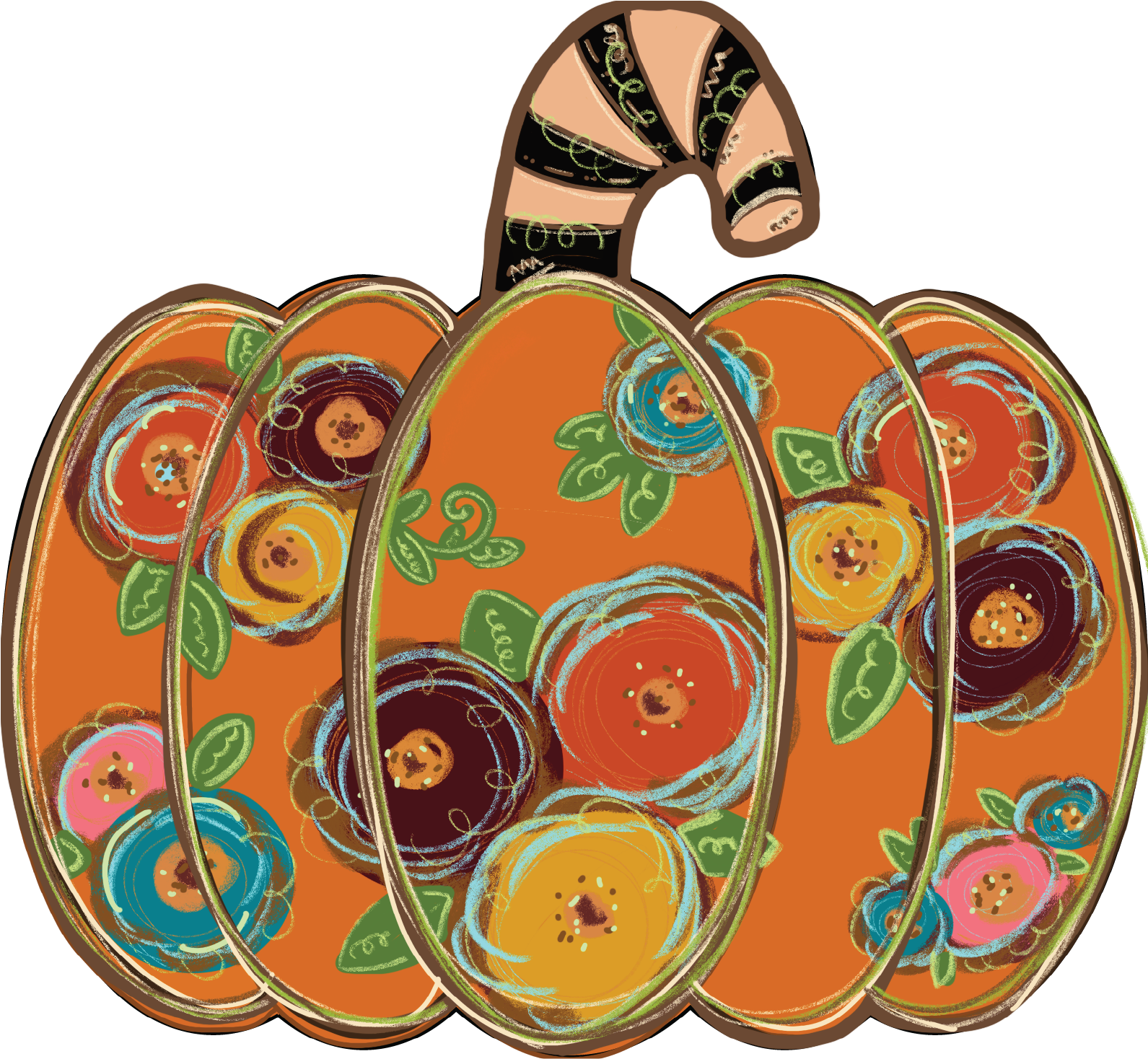 Pumpkin Chunky Floral
