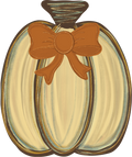 Pumpkin Single Distressed Cream with Bow