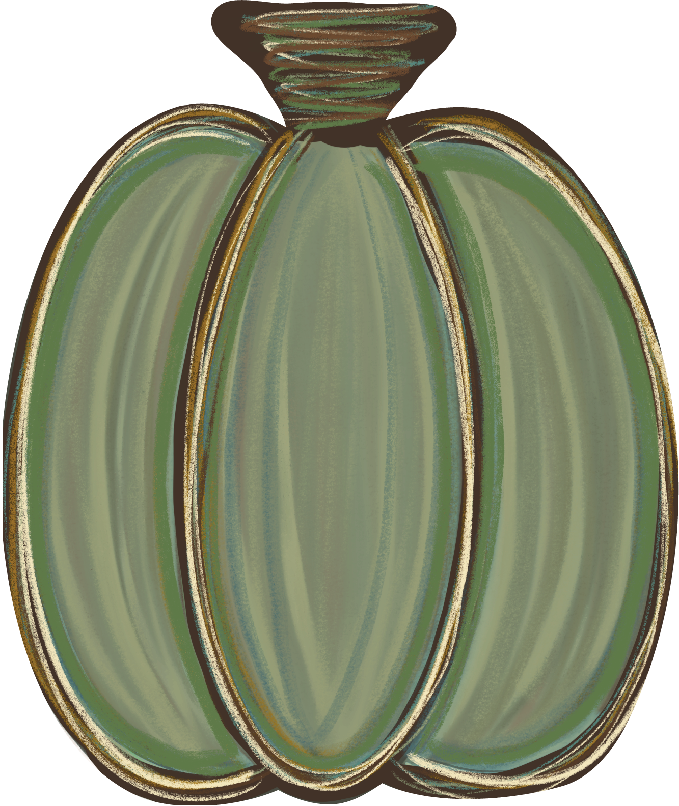 Pumpkin Single Distressed Green