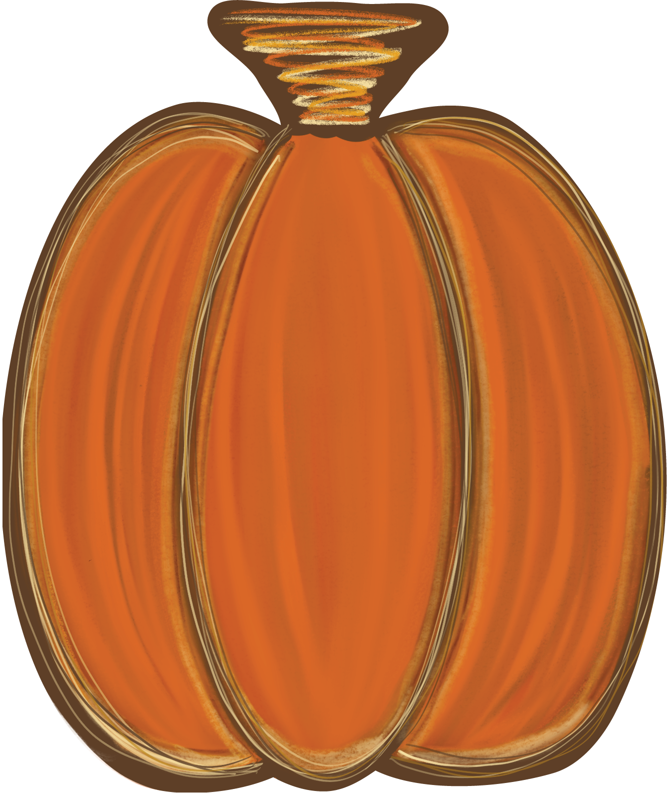 Pumpkin Single Distressed Orange