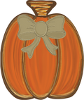 Pumpkin Single Distressed Orange with Bow