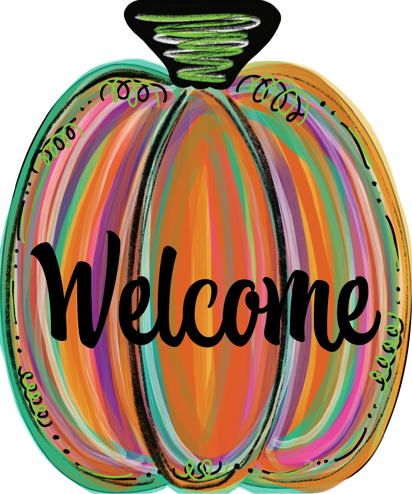 Pumpkin Single Multicolor Welcome