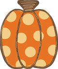 Pumpkin Single Orange Polka Dot