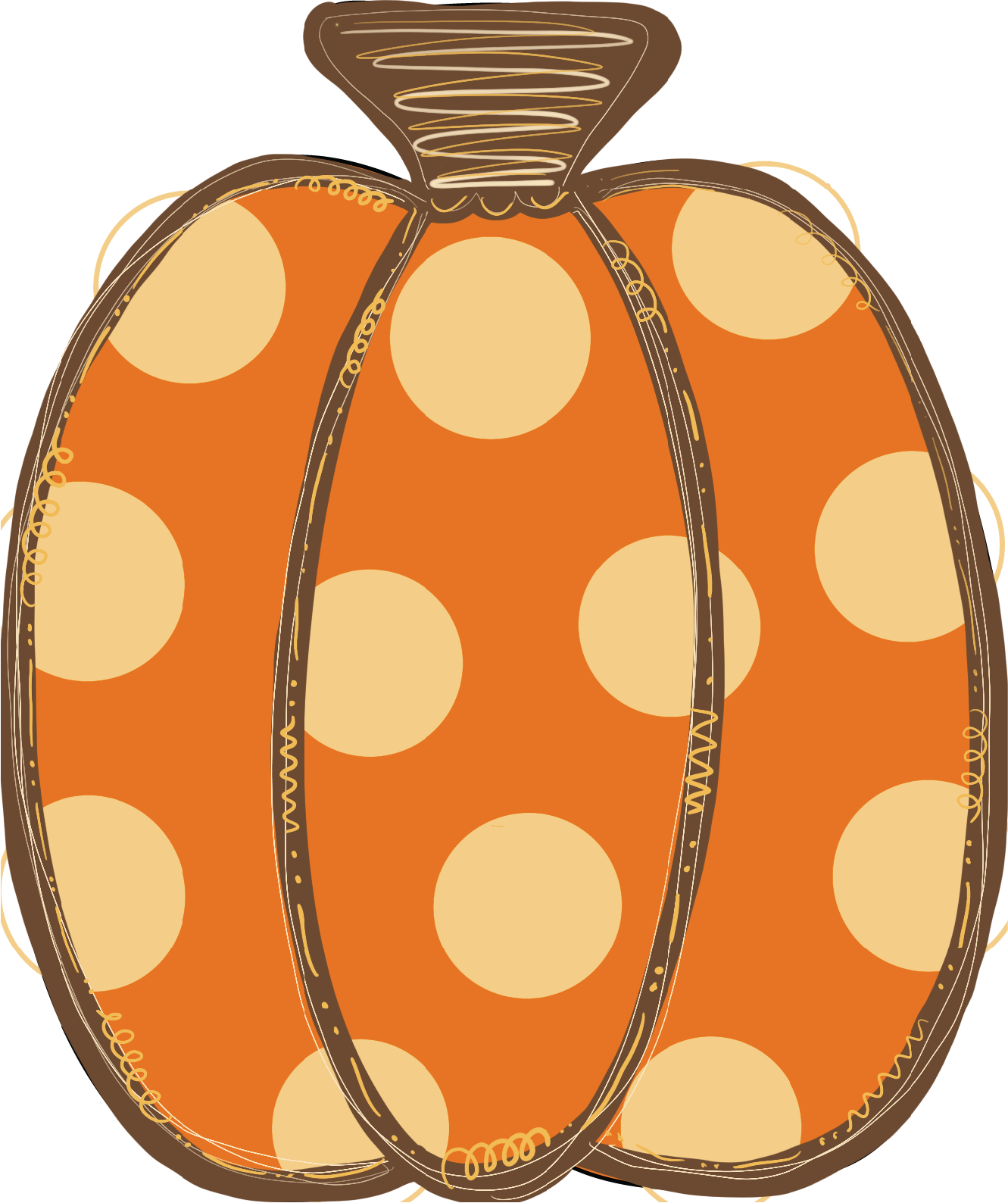 Pumpkin Single Orange Polka Dot