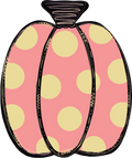 Pumpkin Single Pink Polka Dot