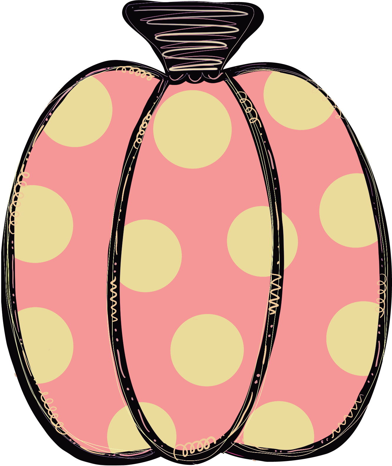 Pumpkin Single Pink Polka Dot