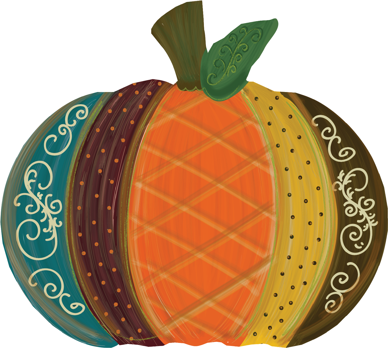 Pumpkin Whole Funky Scroll