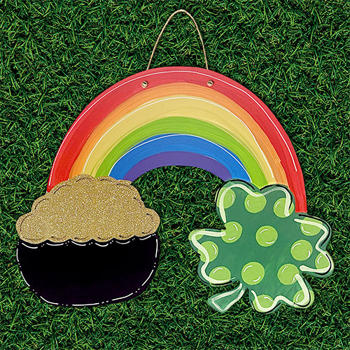 Spring Shamrock Rainbow Gold Pot