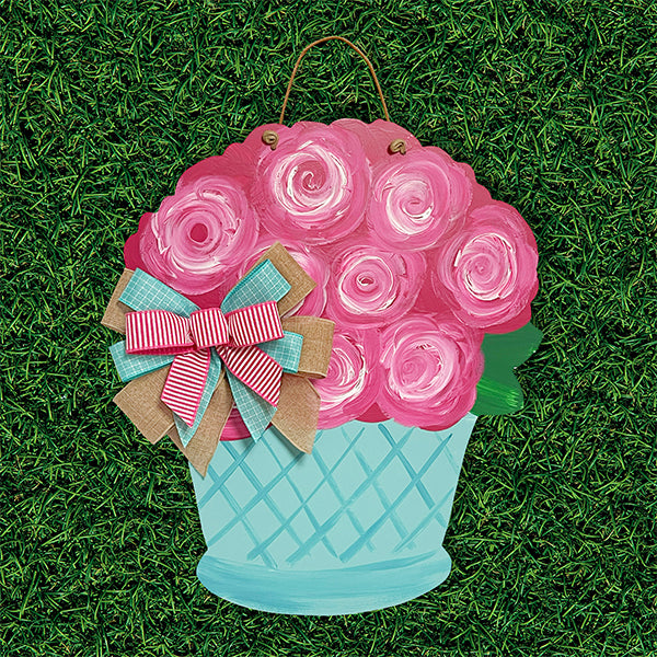 Pink Rose Teal Pot