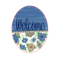 Oval Floral Welcome Blue