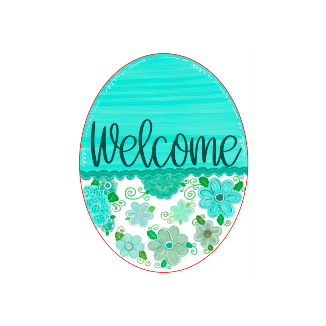 Welcome Mint Oval