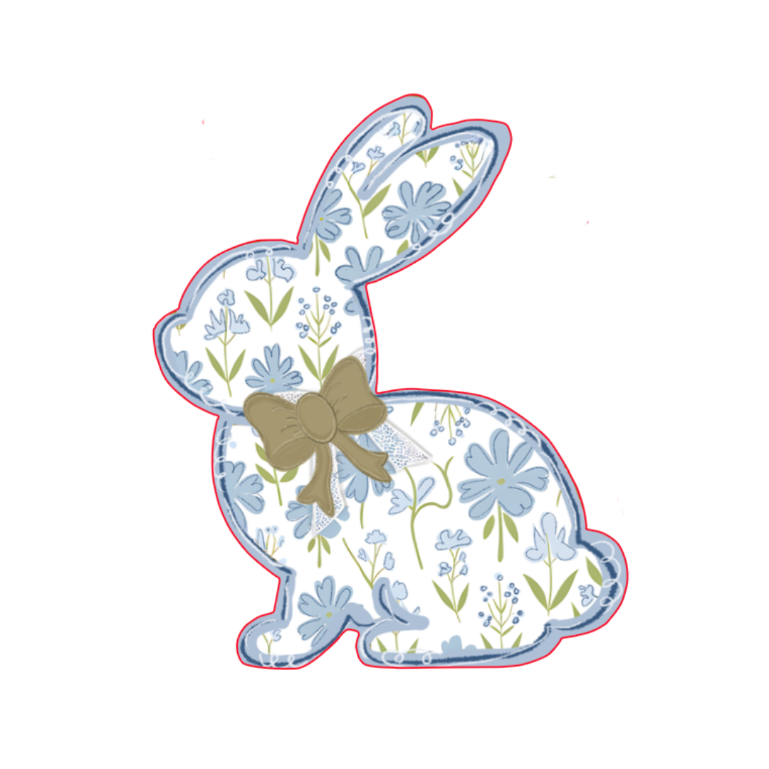 Floral Blue Bunny