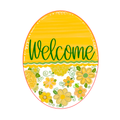 Oval Floral Welcome Yellow