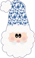 Santa Head Blue Chinoiserie Hat