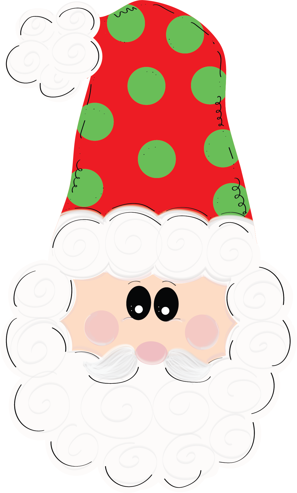 Santa Head Red and Green Hat