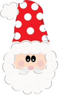 Santa Head Red and White Hat