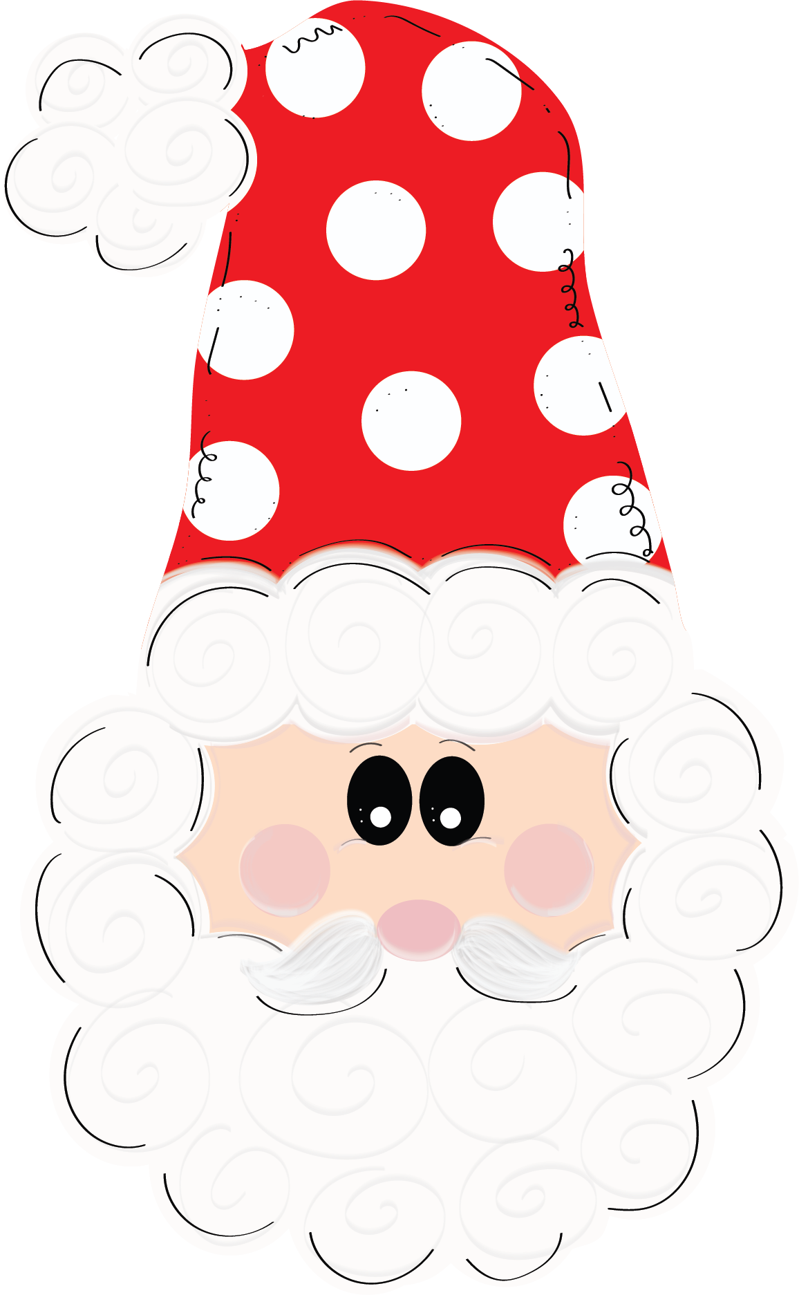 Santa Head Red and White Hat