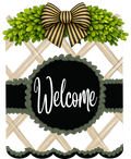 Sign Scallop Edge Welcome Black