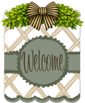 Sign Scallop Edge Welcome Sage