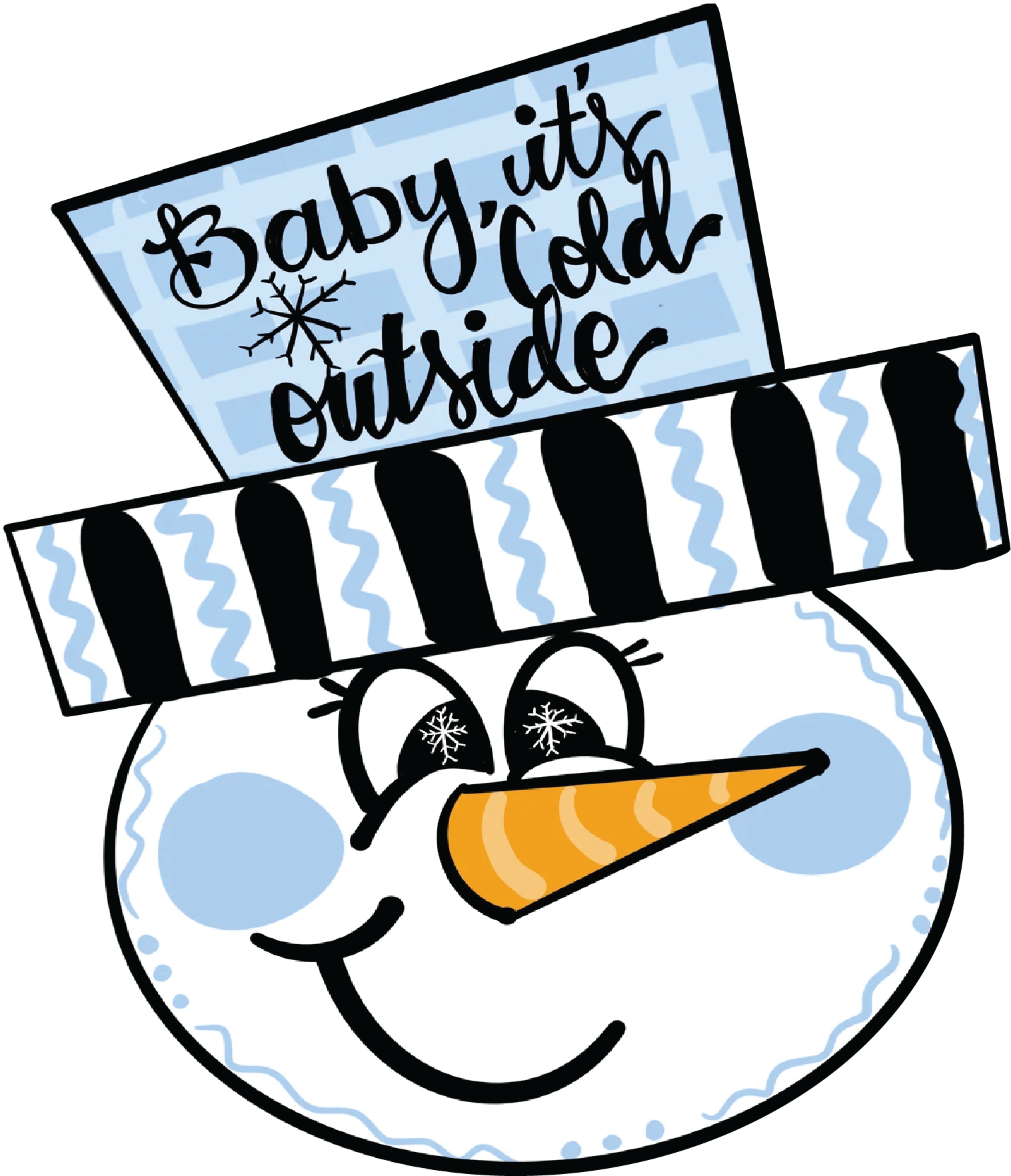 Snowman Frosty Blue Hat
