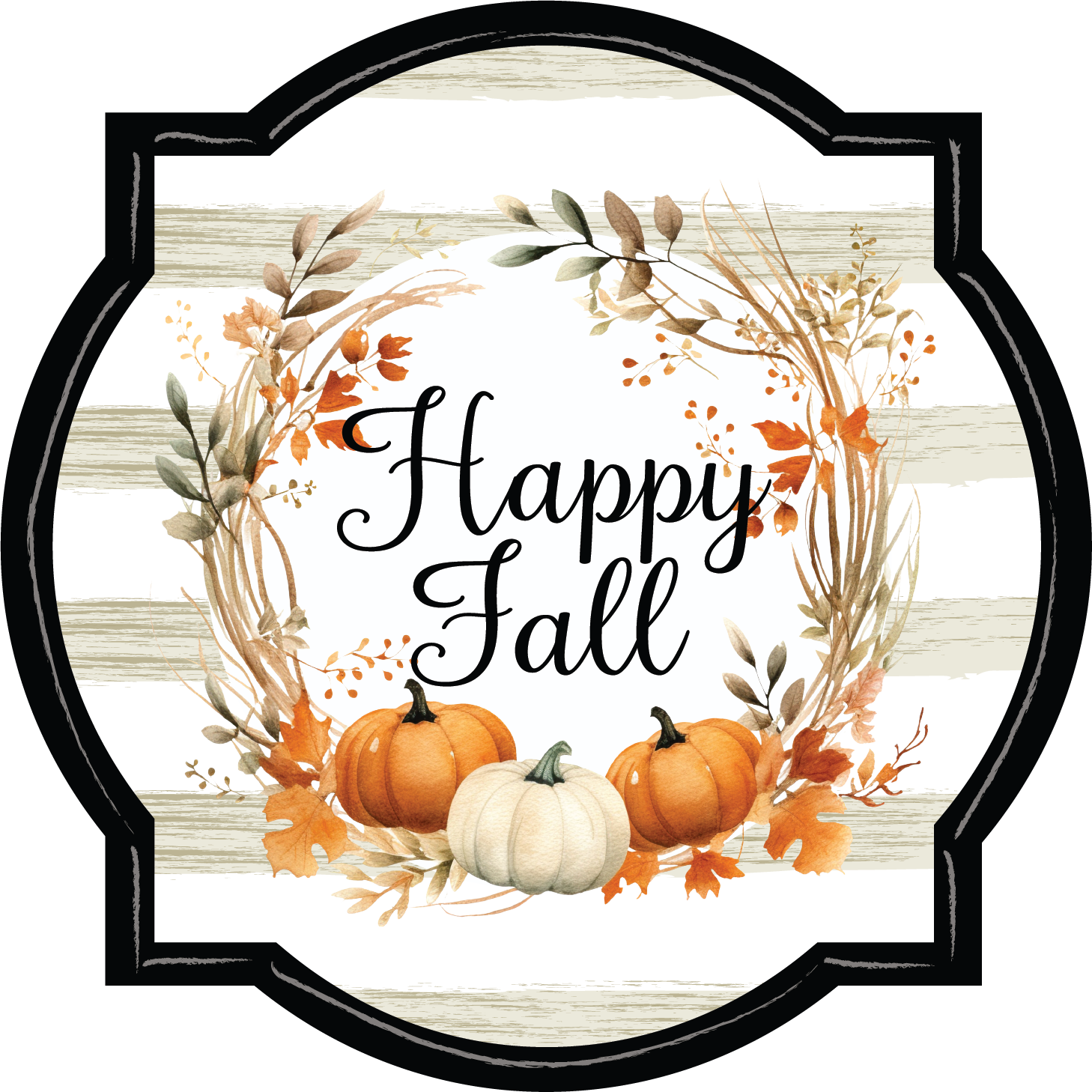 Square Round Happy Fall