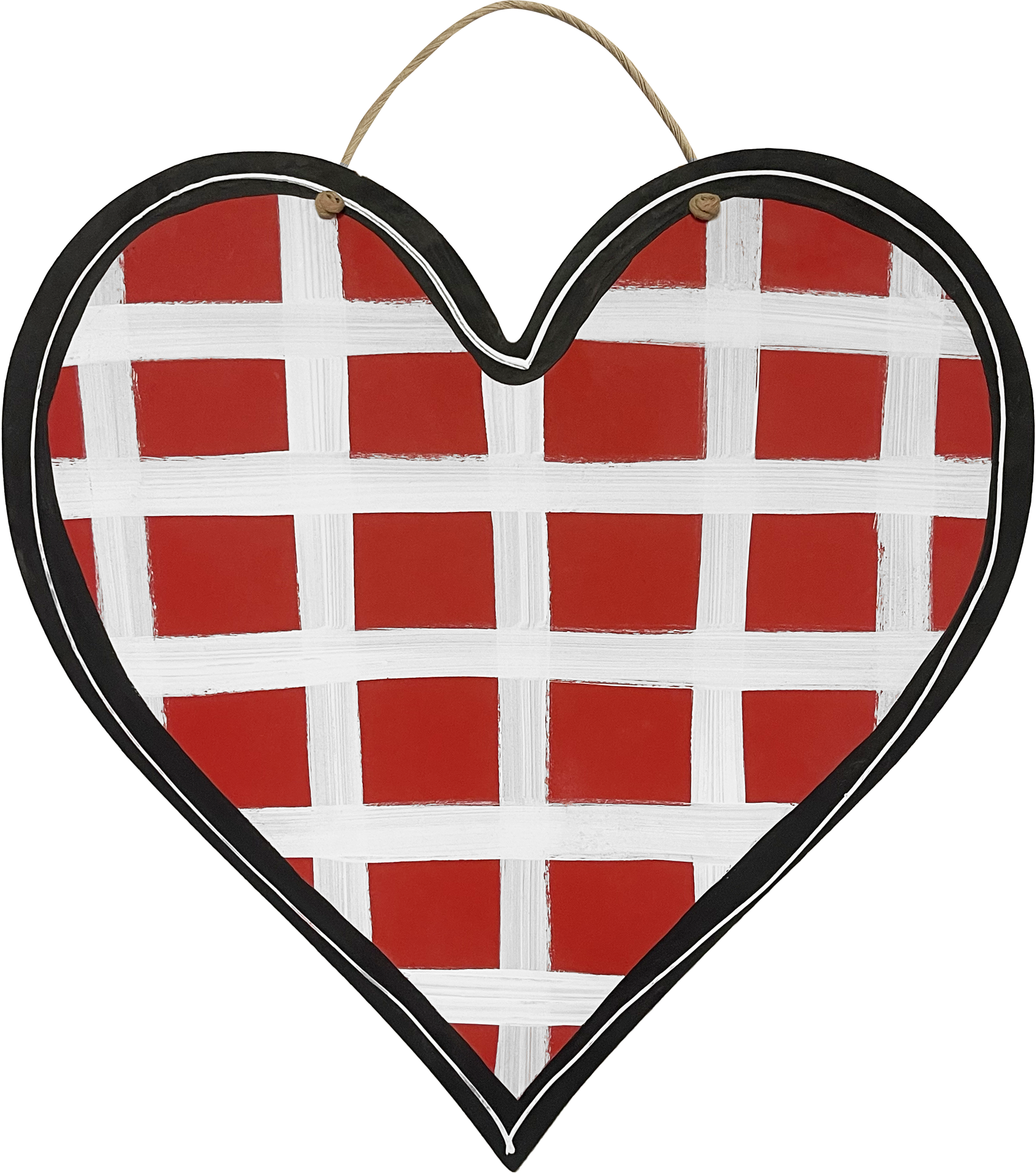 Red Buffalo Plaid Heart Door Hanger