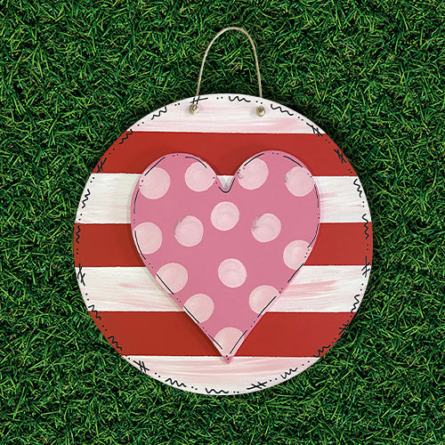 Valentines Circle Red & White