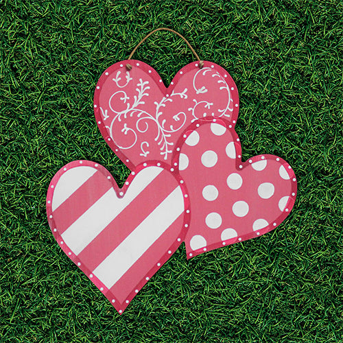 Pink & White Heart Trio