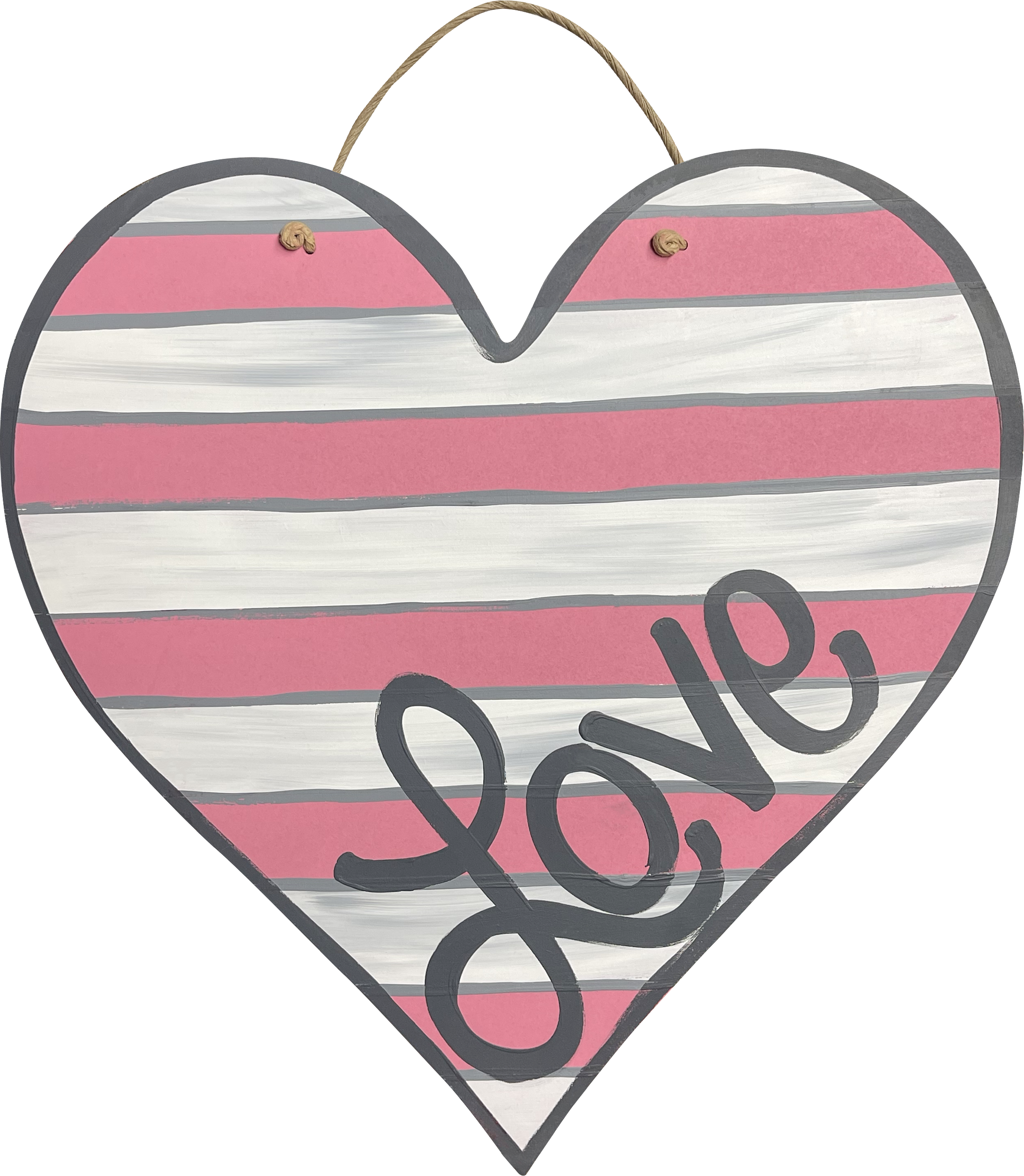 Striped LOVE Heart Door Hanger