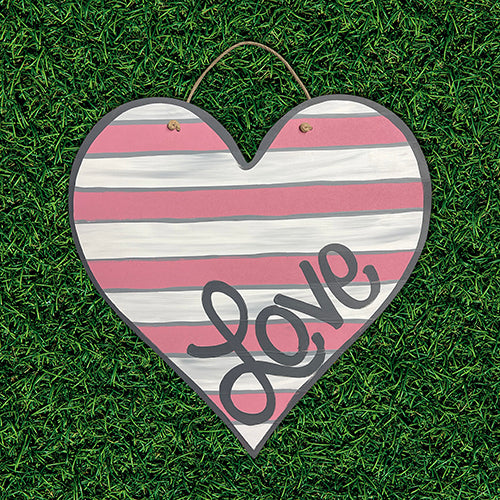 Heart Striped Pink & Green