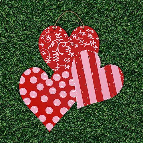 Pink & Red Heart Trio