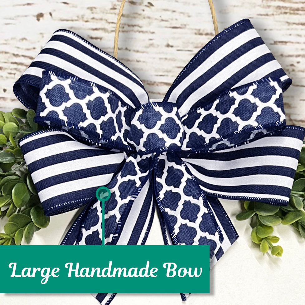 Welcome Oval Navy White