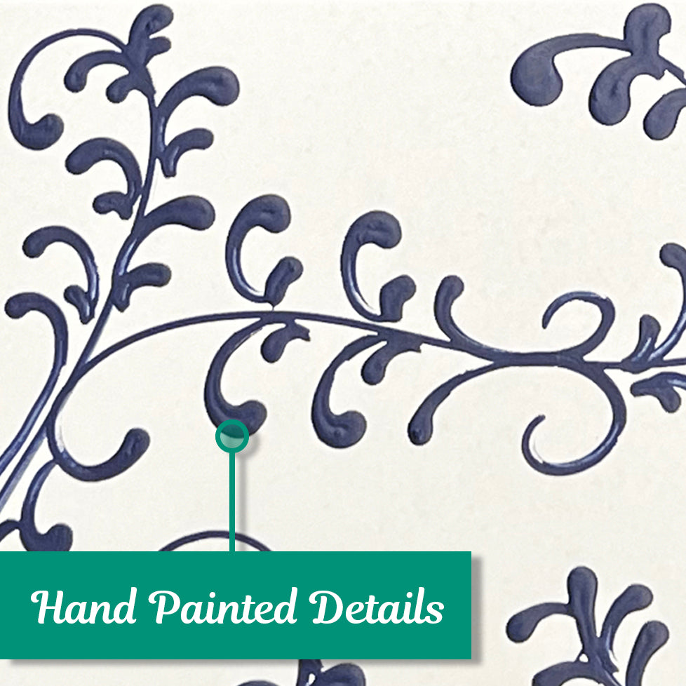 Welcome Oval Navy White