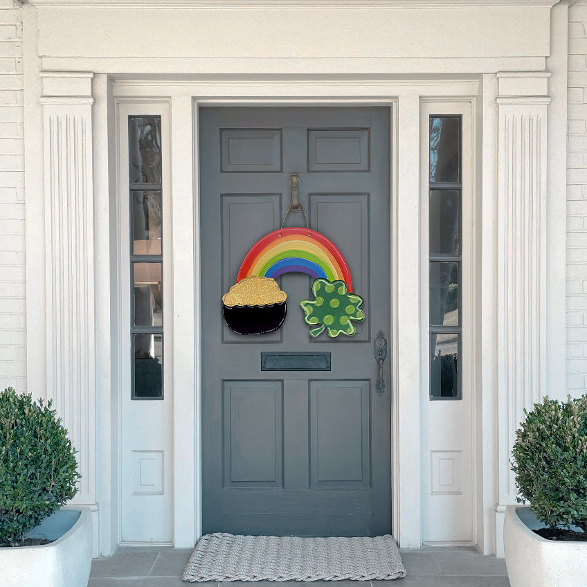 Spring Shamrock Rainbow Gold Pot