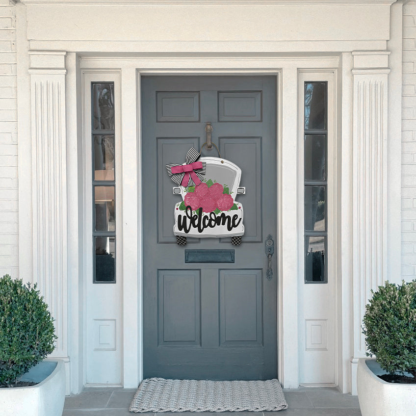 White Truck Pink Hydrangea