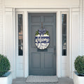 Welcome Oval Navy White