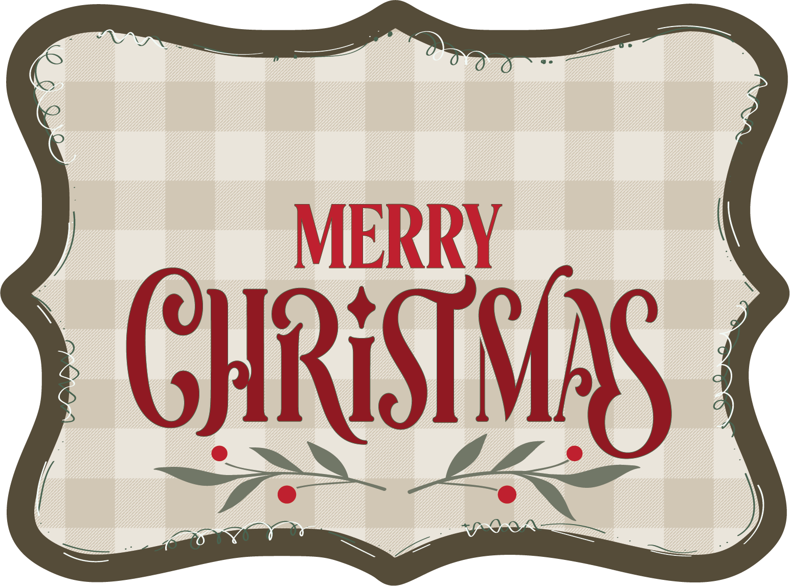 Christmas Whimsical 1621- Merry Christmas Plaid