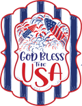 Whimsical Sign Fireworks - God Bless The USA