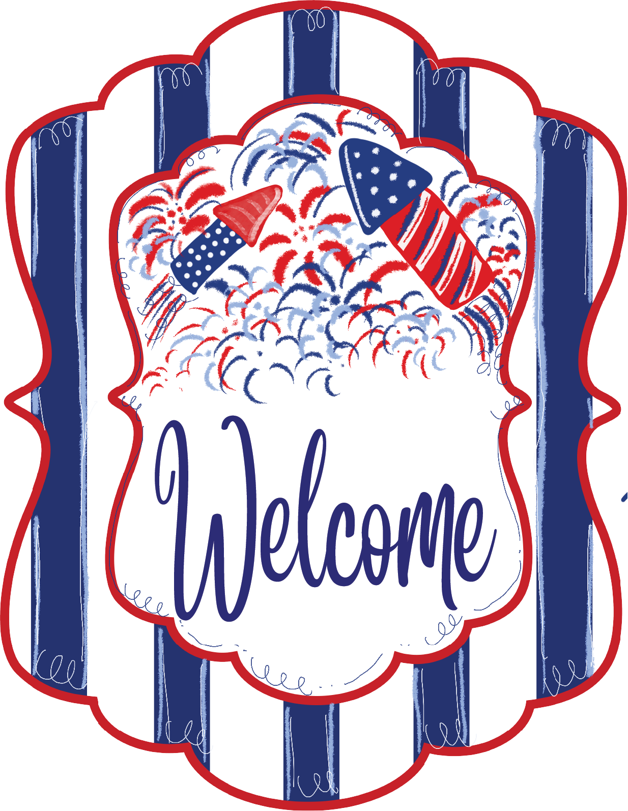 Whimsical Sign Fireworks - Welcome